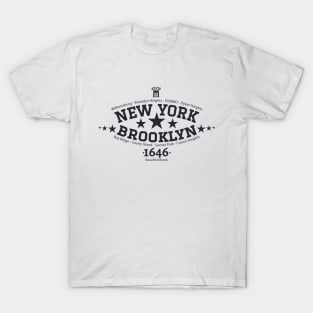 New York Brooklyn, Brooklyn Schriftzug, Brooklyn college style Logo T-Shirt